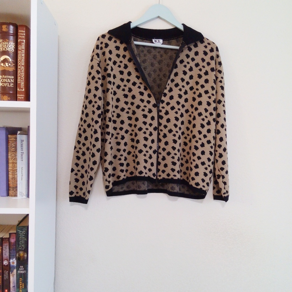 Vintage Print Oversized Fall Jacket